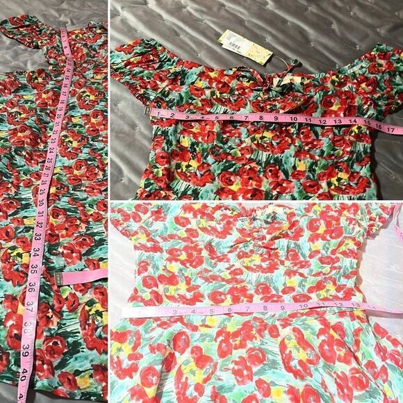 Modcloth Floral Sheen of Spring Fit & Flare Midi Sundress Off Shoulder 6 NWT - Picture 11 of 11